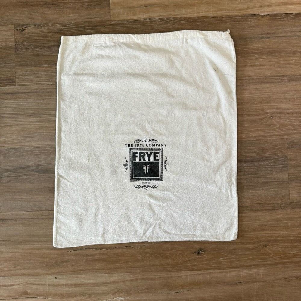 The Frye Company Drawstring Top Dust Cover Off White Travel Storage Cloth Bag